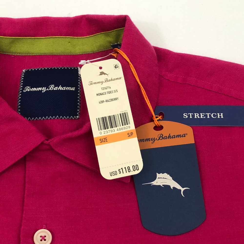 Tommy Bahama Mens Monaco Tides Razzberry NWT - Picture 5 of 8